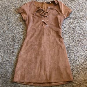 Felt brown dress